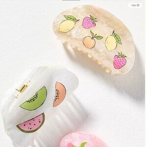 Frasier Sterling Fruit Hair Claw Clips, Set of 2 - NWT